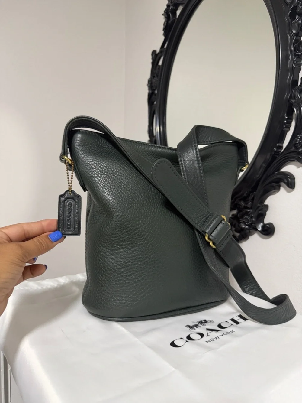 Coach Vintage 4907 Pebbled Green Leather bag 🎀🎀🎀 - Picture 3 of 15